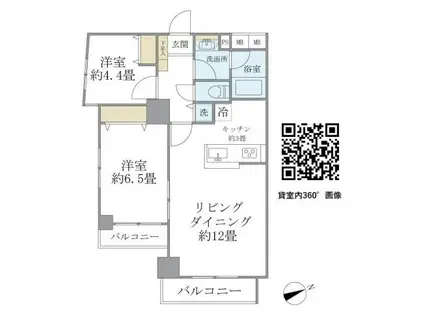 KDXレジデンス秋葉原(2LDK/7階)の間取り写真